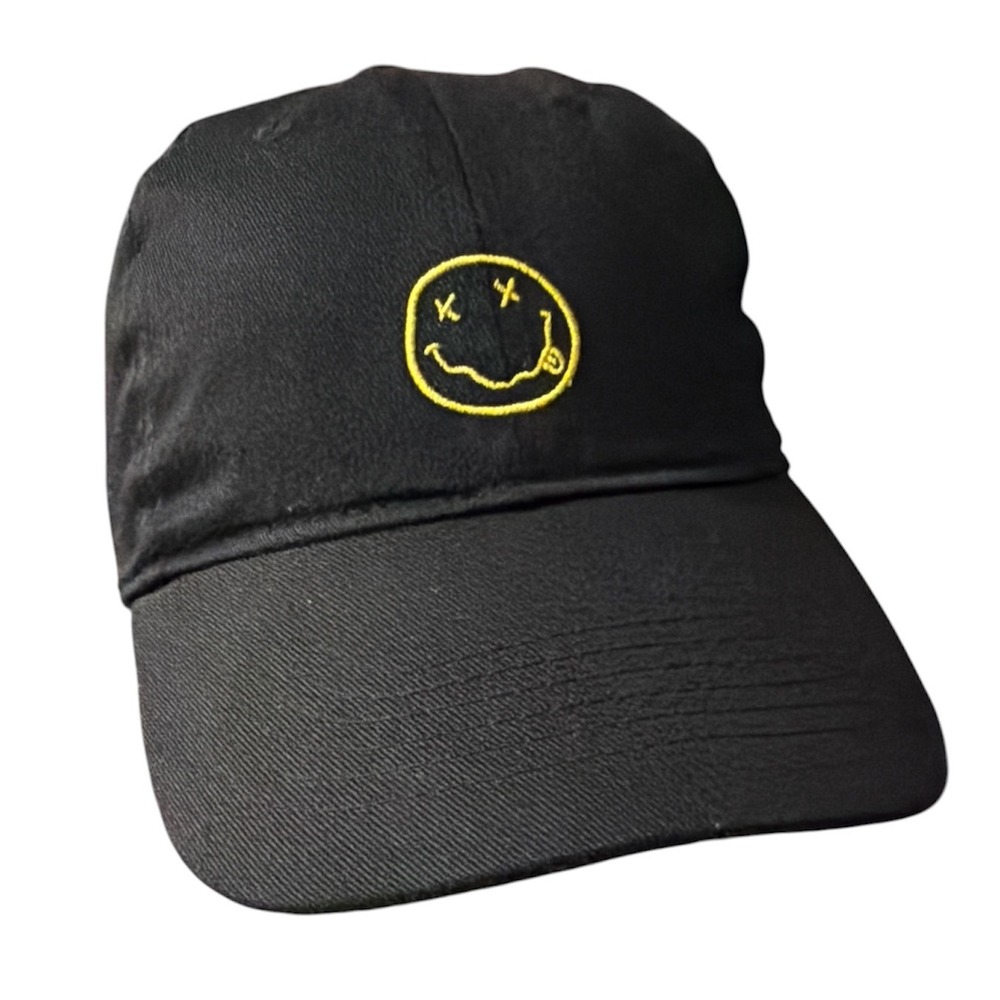 Nirvana Smiley Face Black Baseball Cap Hat 2018‎ Embroidered Logo  unisex